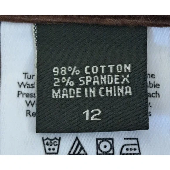 Eddie Bauer Corduroy Skirt Womens 12 Brown Back Pockets Knee Length A Line Flare - Picture 4 of 12